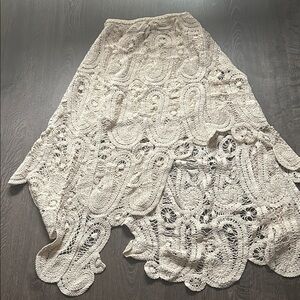 ADORA Asymmetrical Cream Lace Skirt